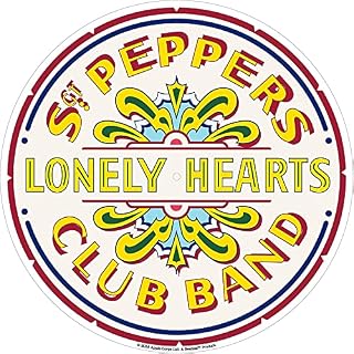 Badge à épingle en émail The Beatles (Sgt Pepper’s Club Band) 2,5 cm x 2,5 cm – Produit officiel, taille unique, Émail, métal, argent, Sans pierre précieuse - Les Beatles, Paul McCartney, John Lennon, RIngo Starr, George Harrison