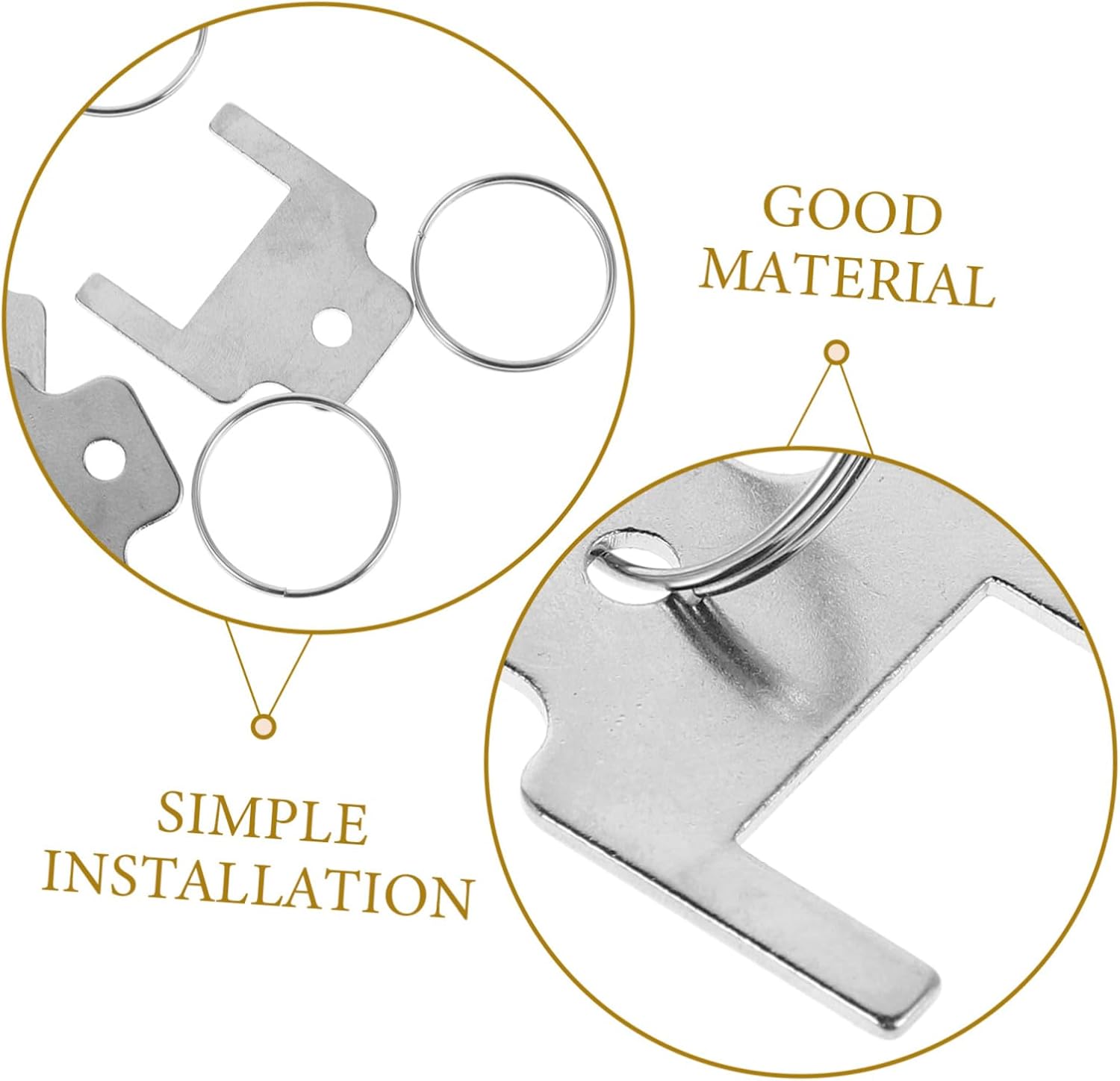 Zerodeko 5-Piece Metal Key Ring Set for Paper Towel Dispensers