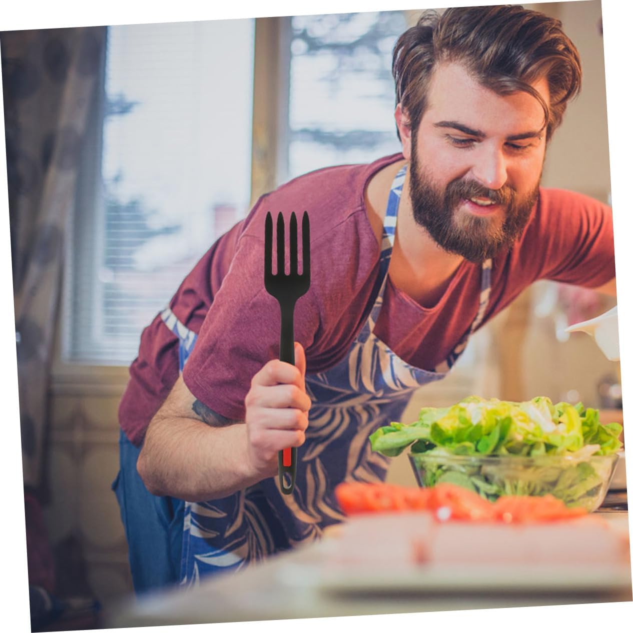 LIFKOME 2Pcs Portable Ergonomic Dinner Forks