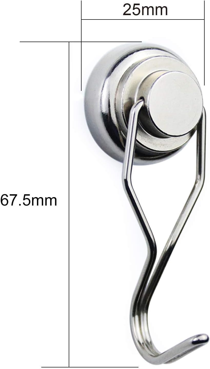 Neodymium Magnetic Hook 675mm 10-Pack for Refrigerators Other Magnetic Surfaces