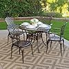Kinger home arden 5 piece outdoor dining set for 4 cast aluminum patio furniture round table with chairs all weather resistant outdoor dining furniture  urban country home decor