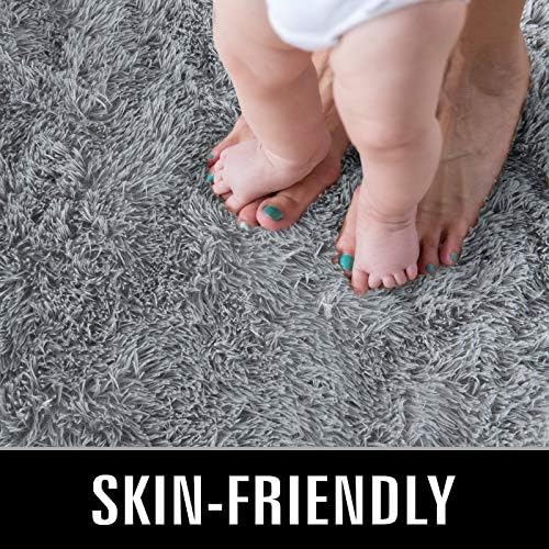 TWINNIS Super Soft Shaggy Rugs 3x5 Feet Grey