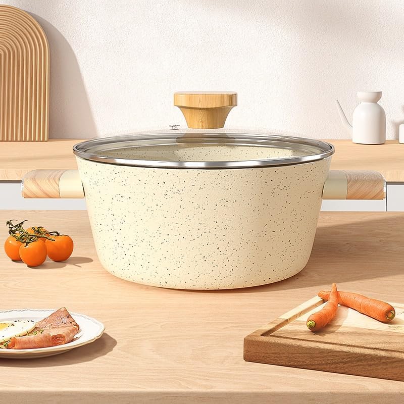 Non-Stick Stock Pot with Heat-Resistant Lid for Easy Cooking