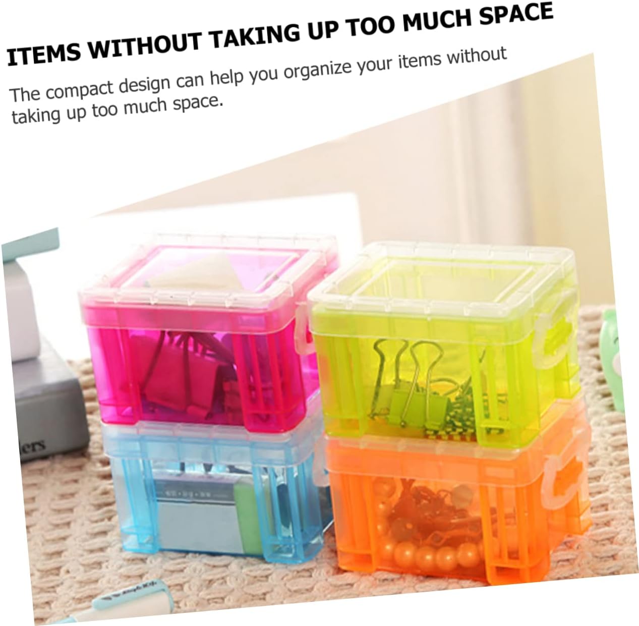 Mikinona Lidded Storage Bin for Home Office Makeup Organizer