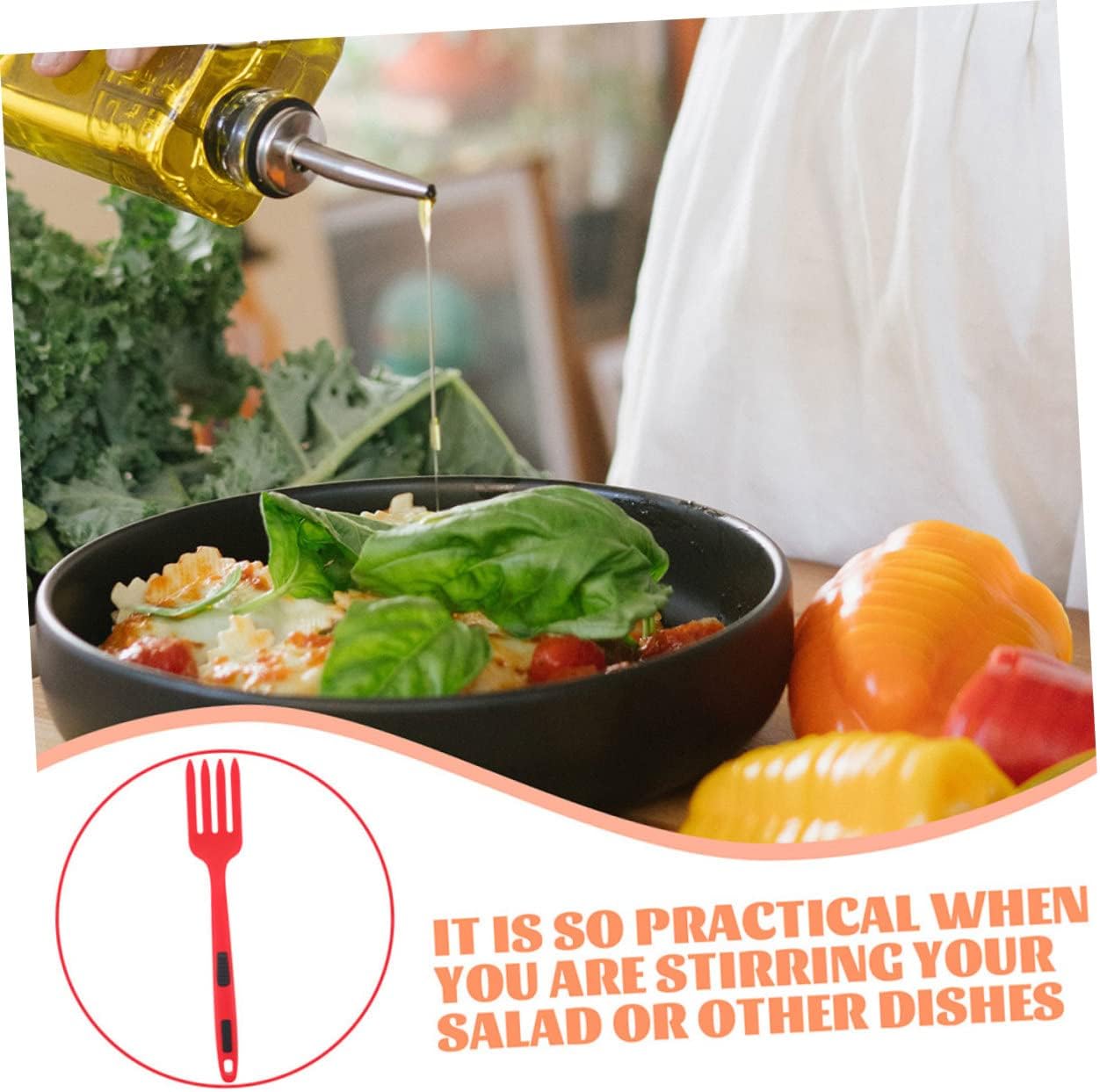 FUNOMOCYA Silicone Salad Forks 2 Pack for Daily Use