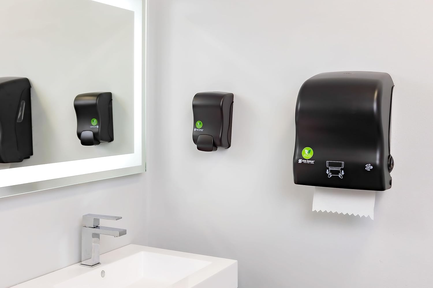 San Jamar Ecologic Recycled Plastic Paper Towel Dispenser Black