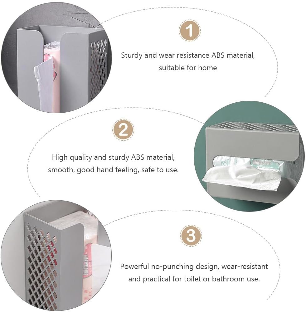 Hemoton Wall-Mounted Tissue Holder No Punch Dispenser for Bathroom Beyond