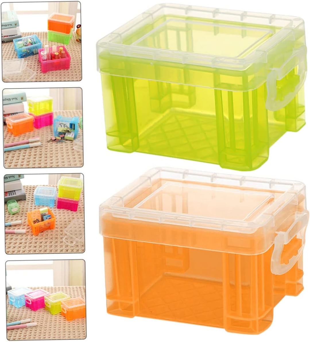 Mikinona Lidded Storage Bin for Home Office Makeup Organizer