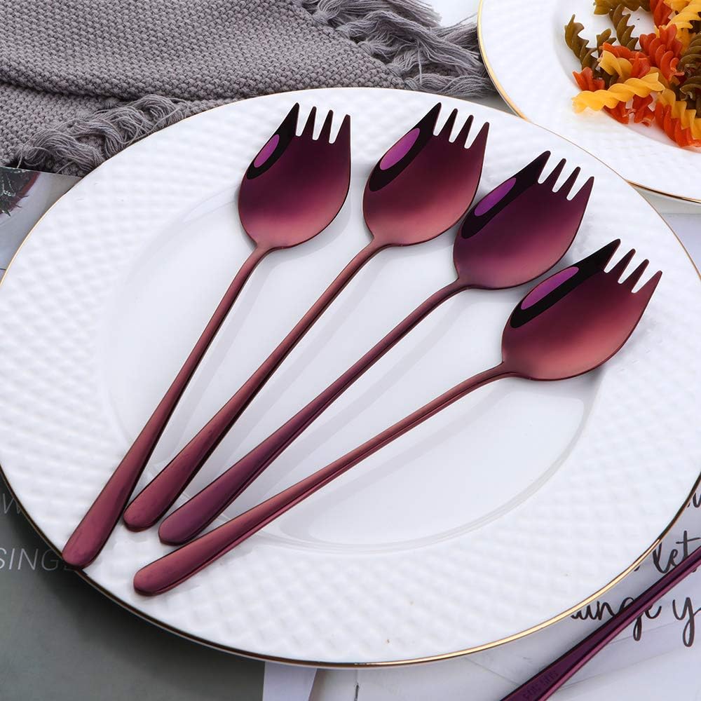 Buyer Star Purple Sporks 5-Piece Stainless Steel Spoons Forks