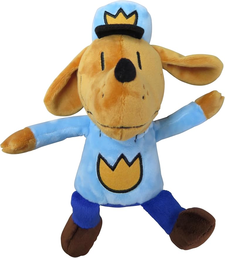 MerryMakers Dog Man Soft Plush Toy, 9.5-Inch, from Dav Pilkey's Dog Man Graphic Novel Book Series