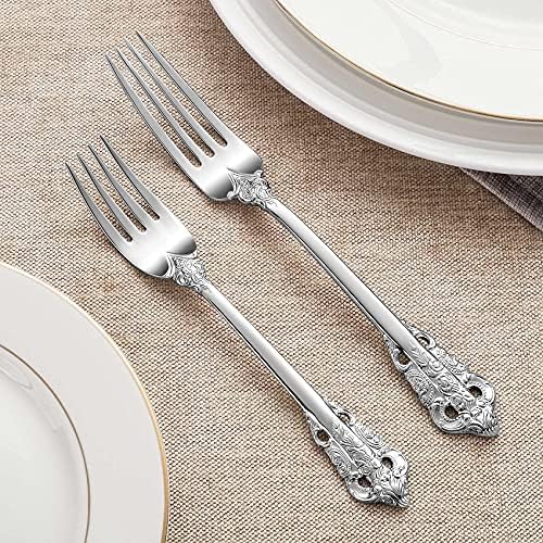 KEAWELL Luxury Salad Forks Set - Elegant Silverware for Home Kitchen