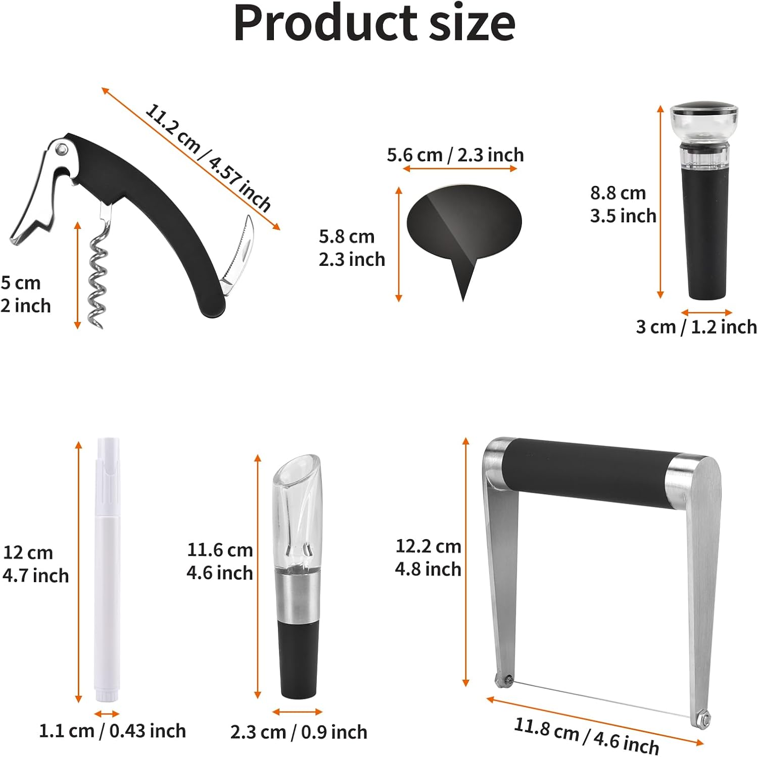 Guowall Stainless Steel Cheese Slicer with Wine Opener Set of 10