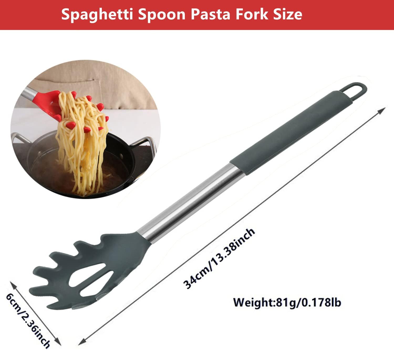 Silicone Pasta ForkHigh Heat Resistance480FComfortable Design