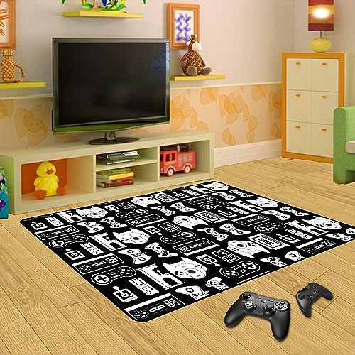 Lacut Game Rug with Controller Design for Boys Room