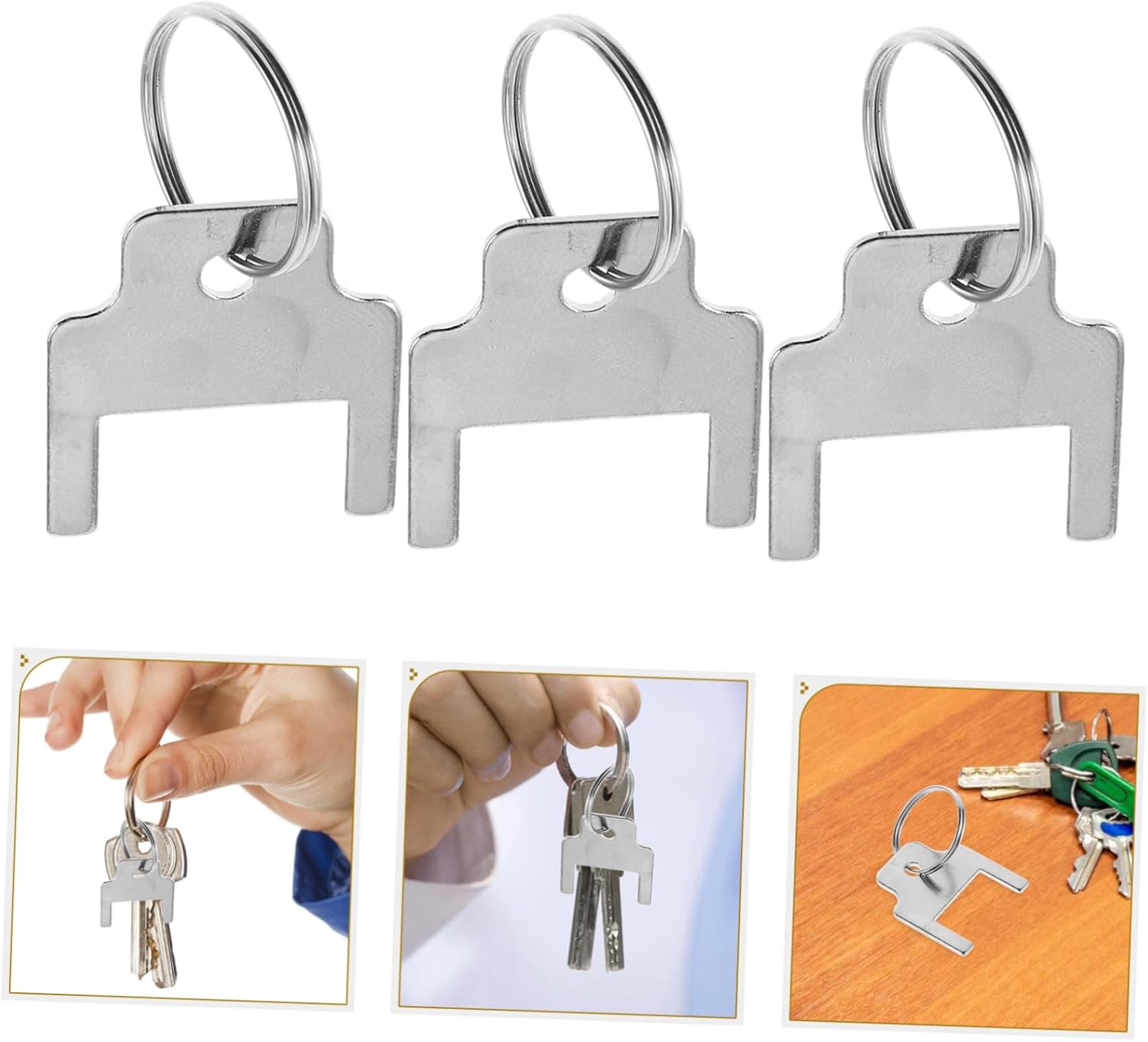 Zerodeko 5-Piece Metal Key Ring Set for Paper Towel Dispensers