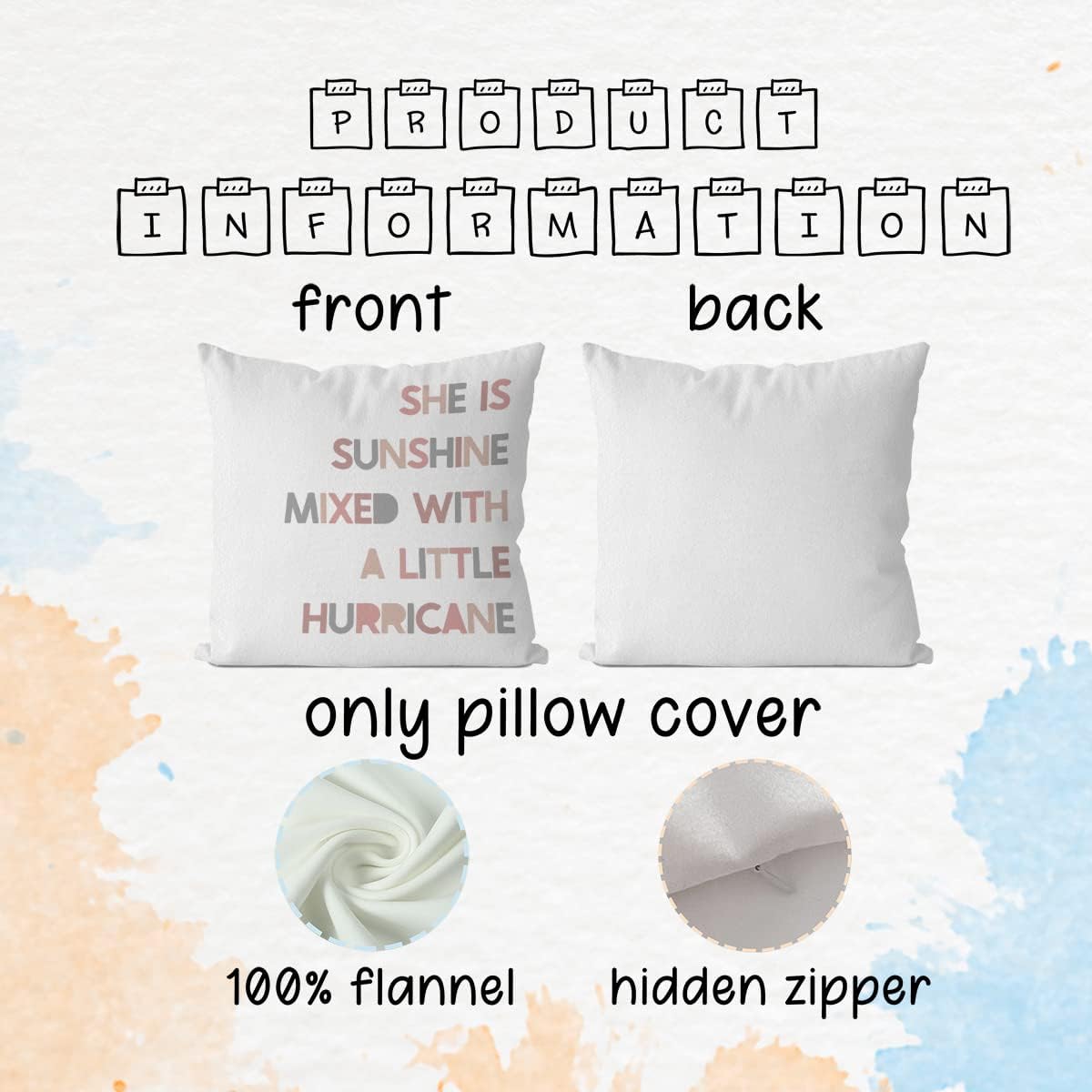 Hello Beautiful Pillow Cover 18x18 Pink