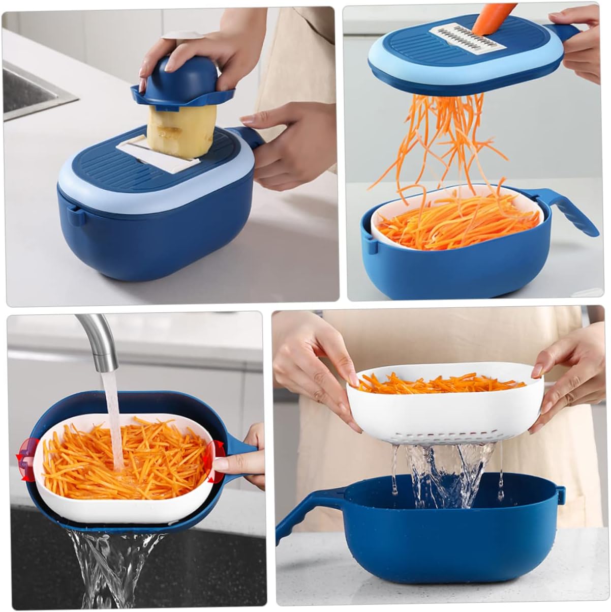 ABOOFAN Multi-Functional Veggie Slicer Cutter Grater Dicer Egg Separator