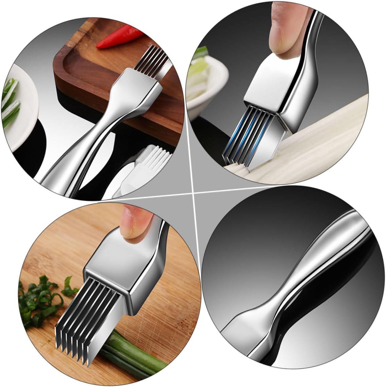 2-Piece stainless steel scallion cutters