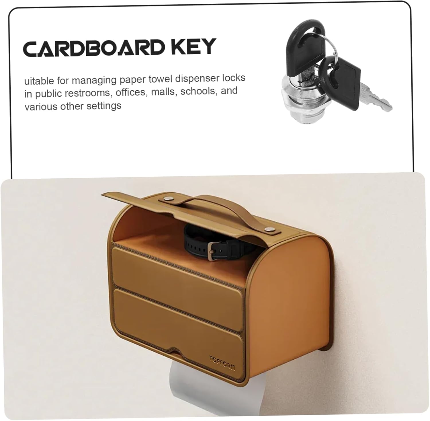 Jumbo Roll Paper Towel Dispenser Lock Security Key Set Sturdy Design