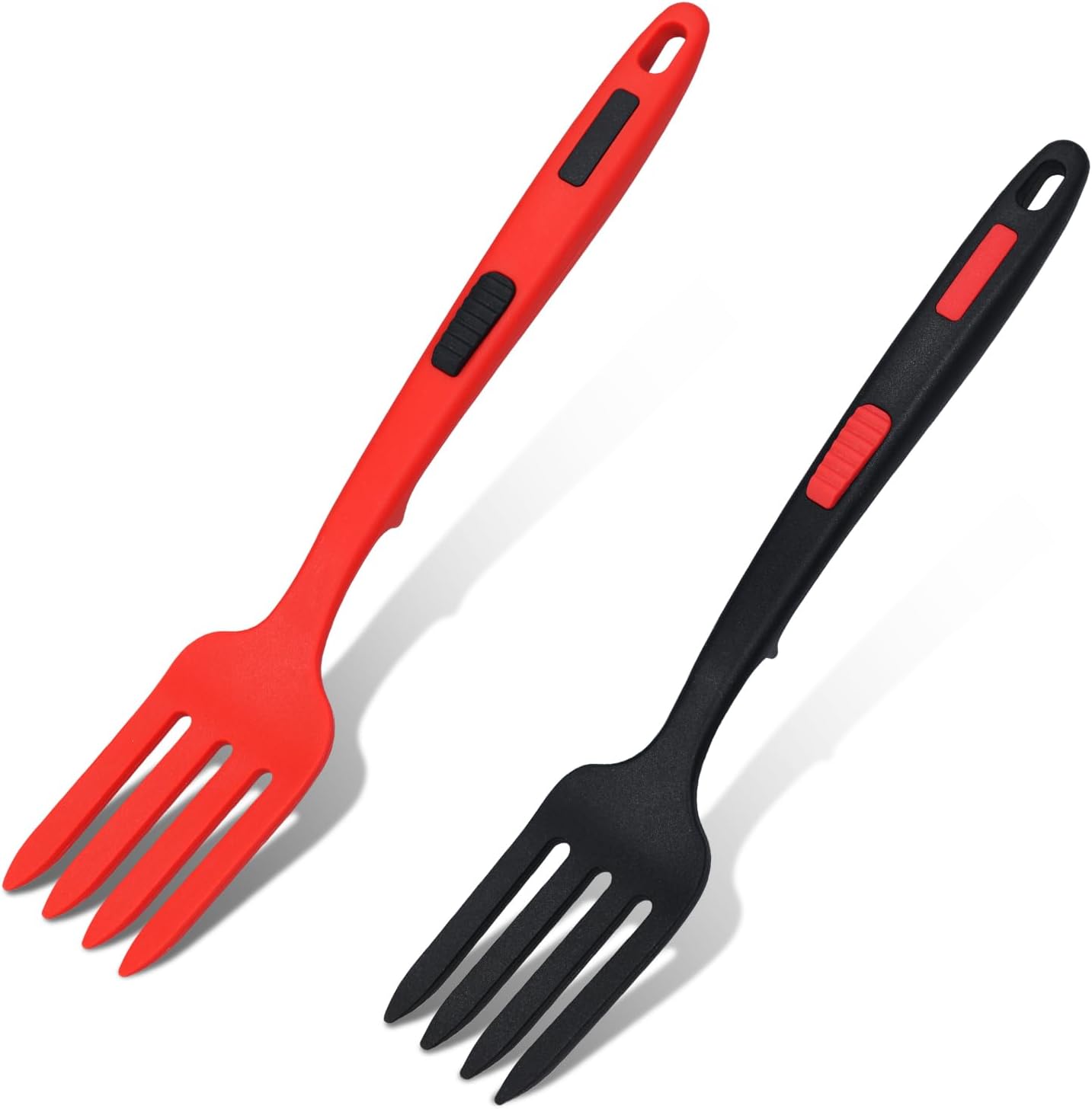 Xihircd 2-Piece Silicone Cooking Forks Heat-Resistant Nonstick Multifunctional Kitchen Tools