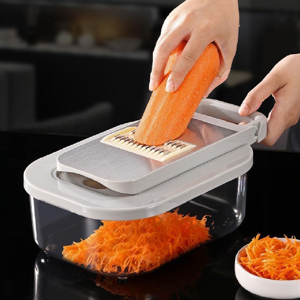 9-in-1 Mandoline Slicer with 8 Blades 2Pcs Garlic Tools Manual Food Chopper
