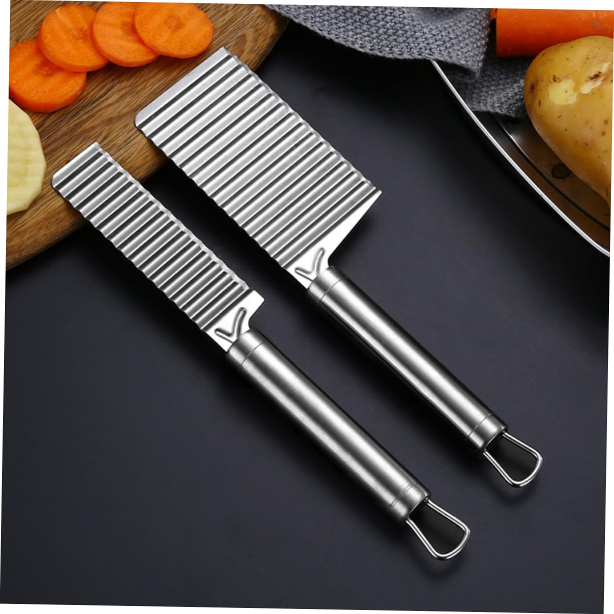 Zerodeko Crinkle Cutter Knives Set