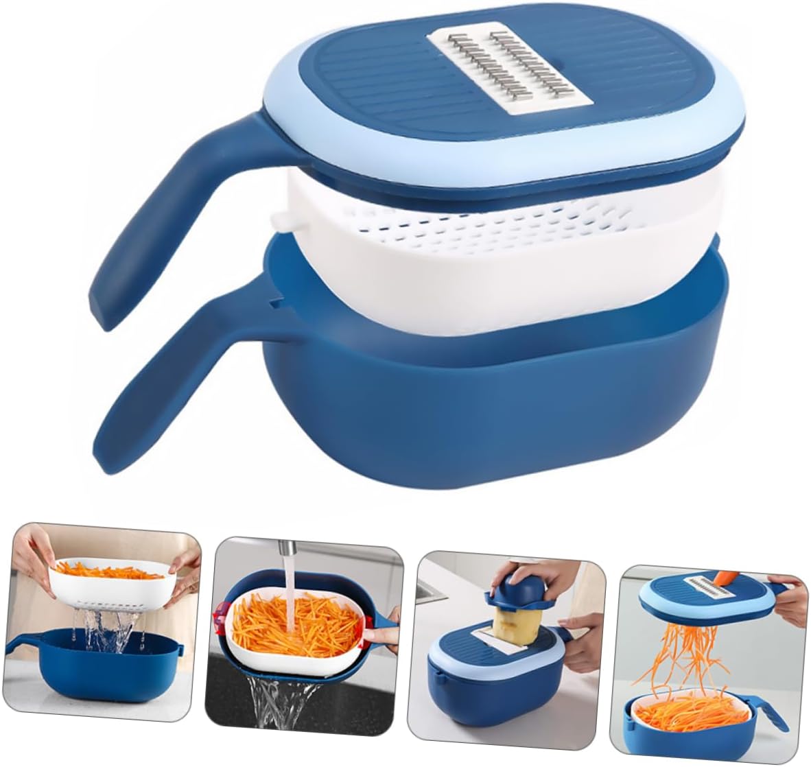 Multi-Functional Vegetable Slicer with 6 Steel Blades
