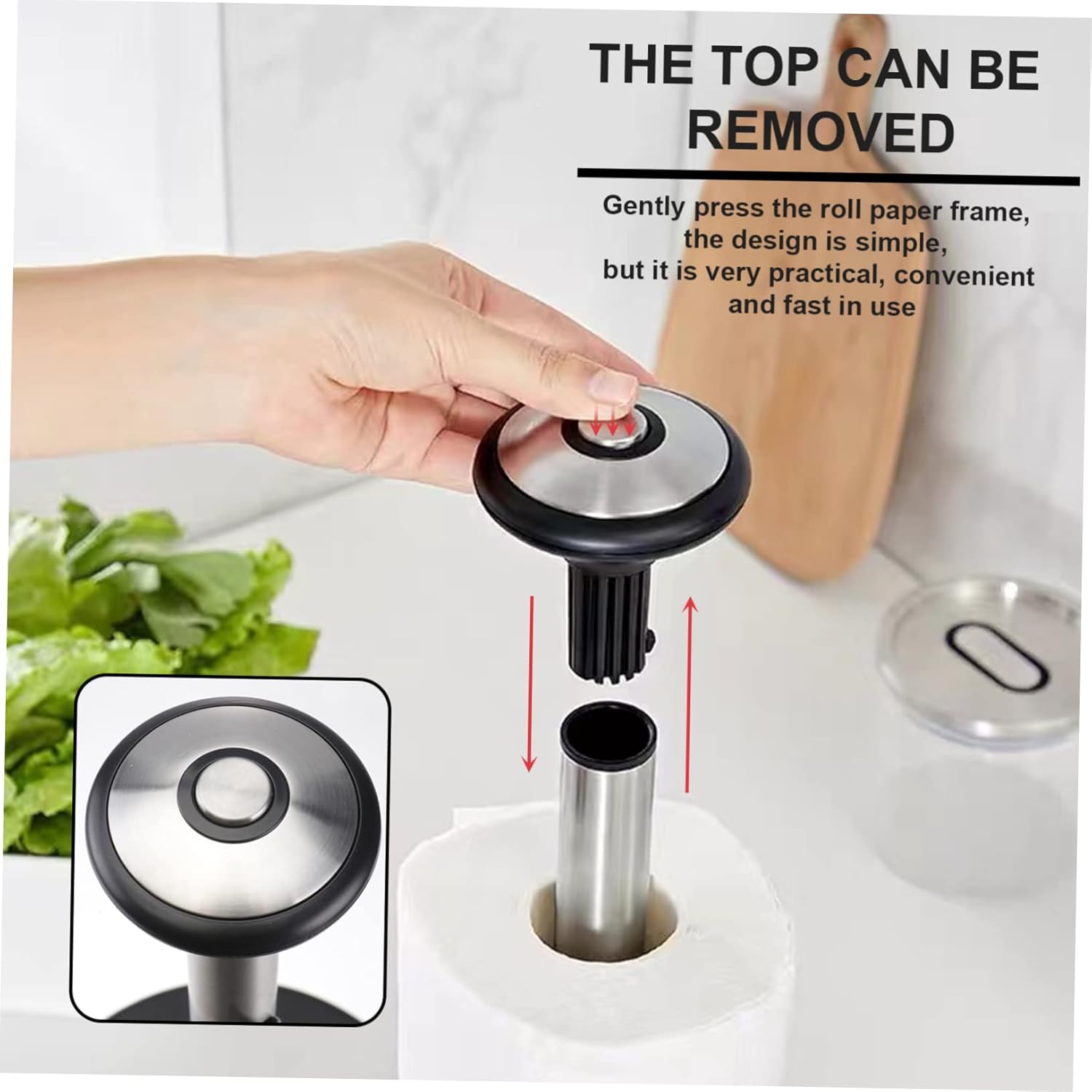 ULTECHNOVO Roll Tissue Holder Kitchen_paper Towel Dispenser Napkin Rack Space-Saving