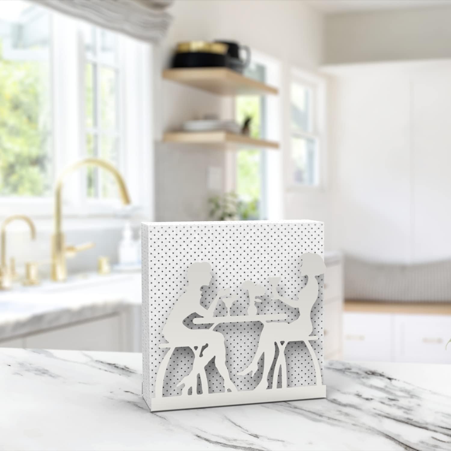 Solid Metal Napkin Holder Silver