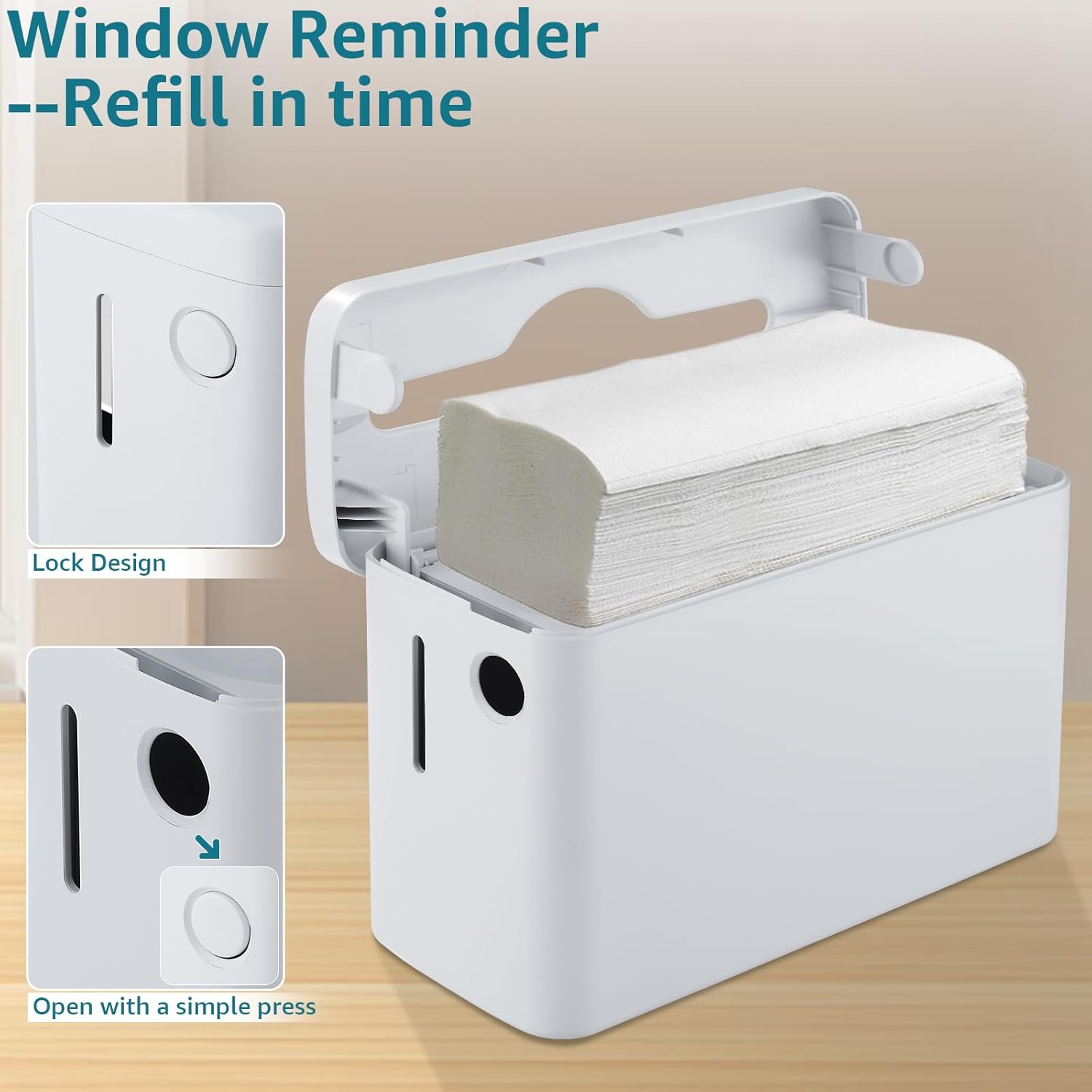Modunful Countertop Paper Towel Dispenser White