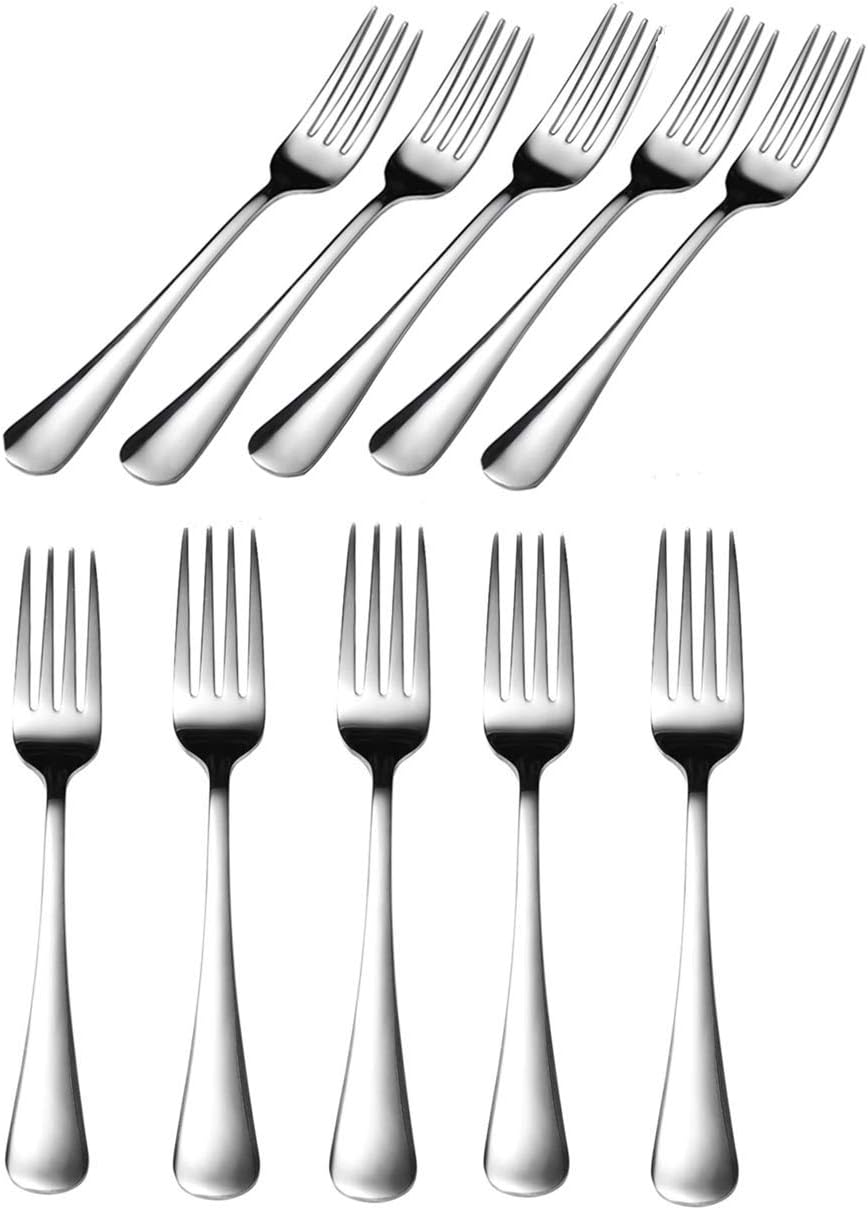 MIZORLIE 10-Piece Dinner Forks Set 7 Inches Food-Grade Stainless Steel