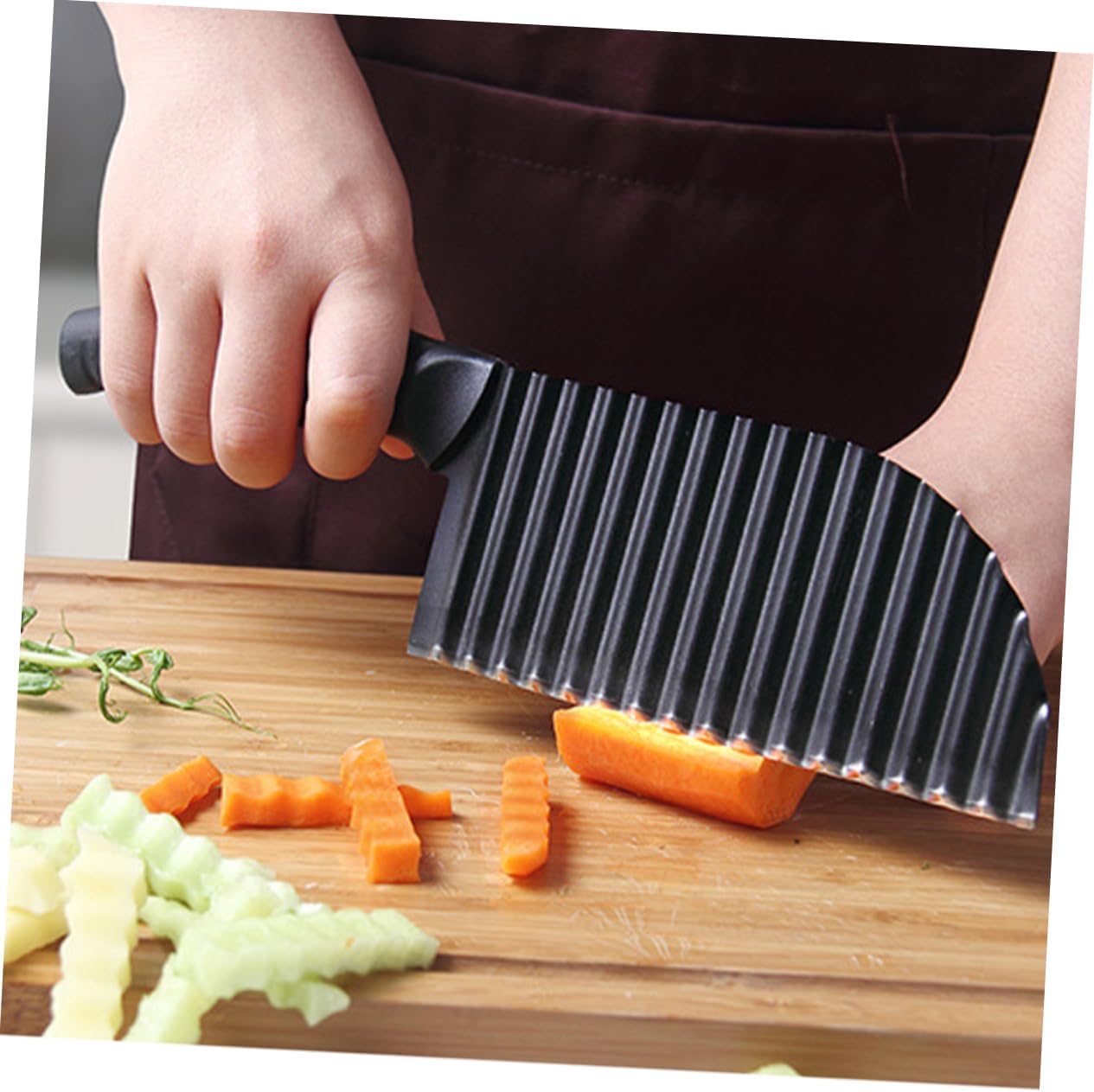 Zerodeko Stainless Steel Wave Slicer Comfortable Grip Black
