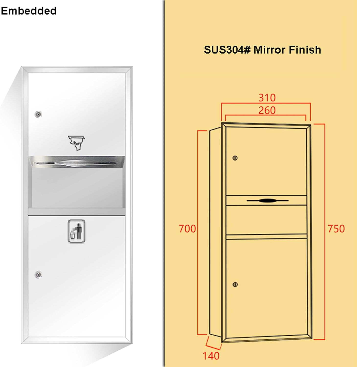 FETGKNBM2 Commercial Recessed Towel Dispenser