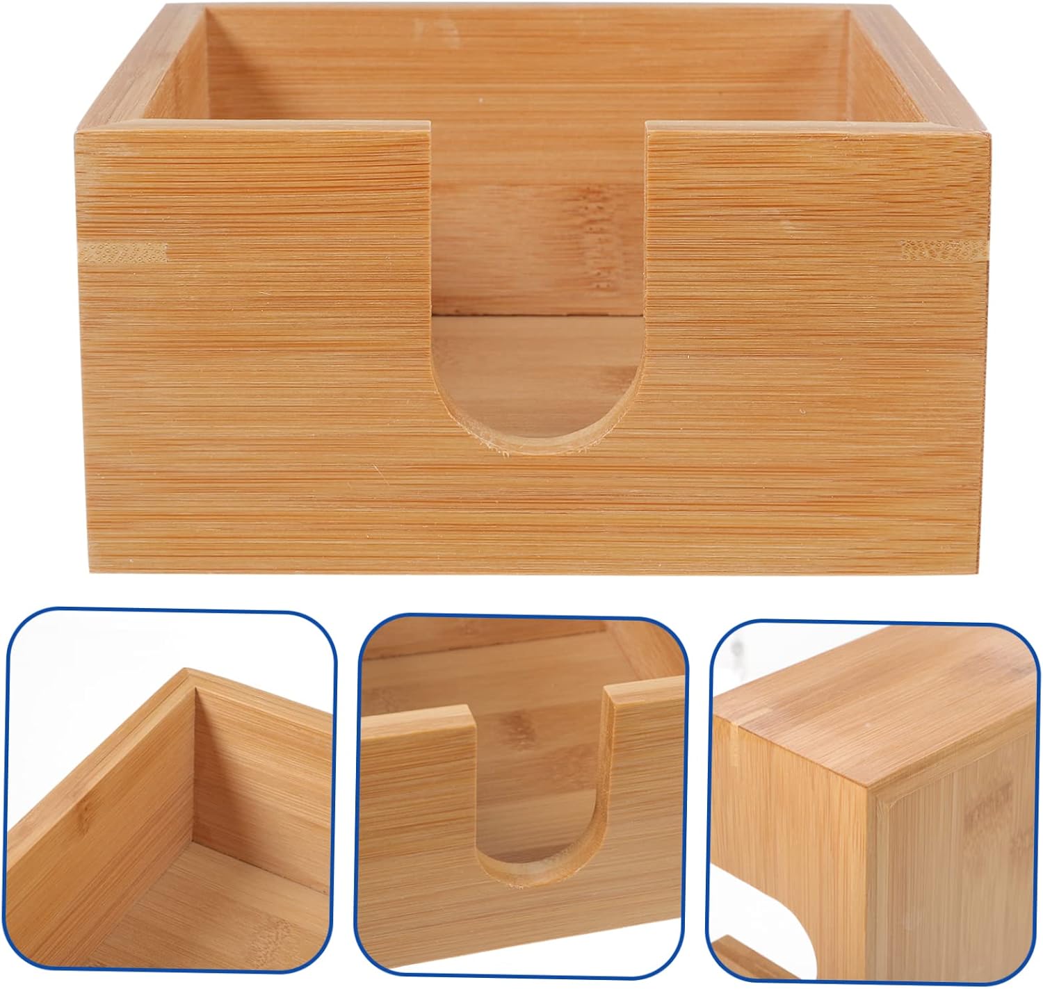 Bamboo Napkin Holder Elegant Kitchen Napkin Dispenser for Home and Office