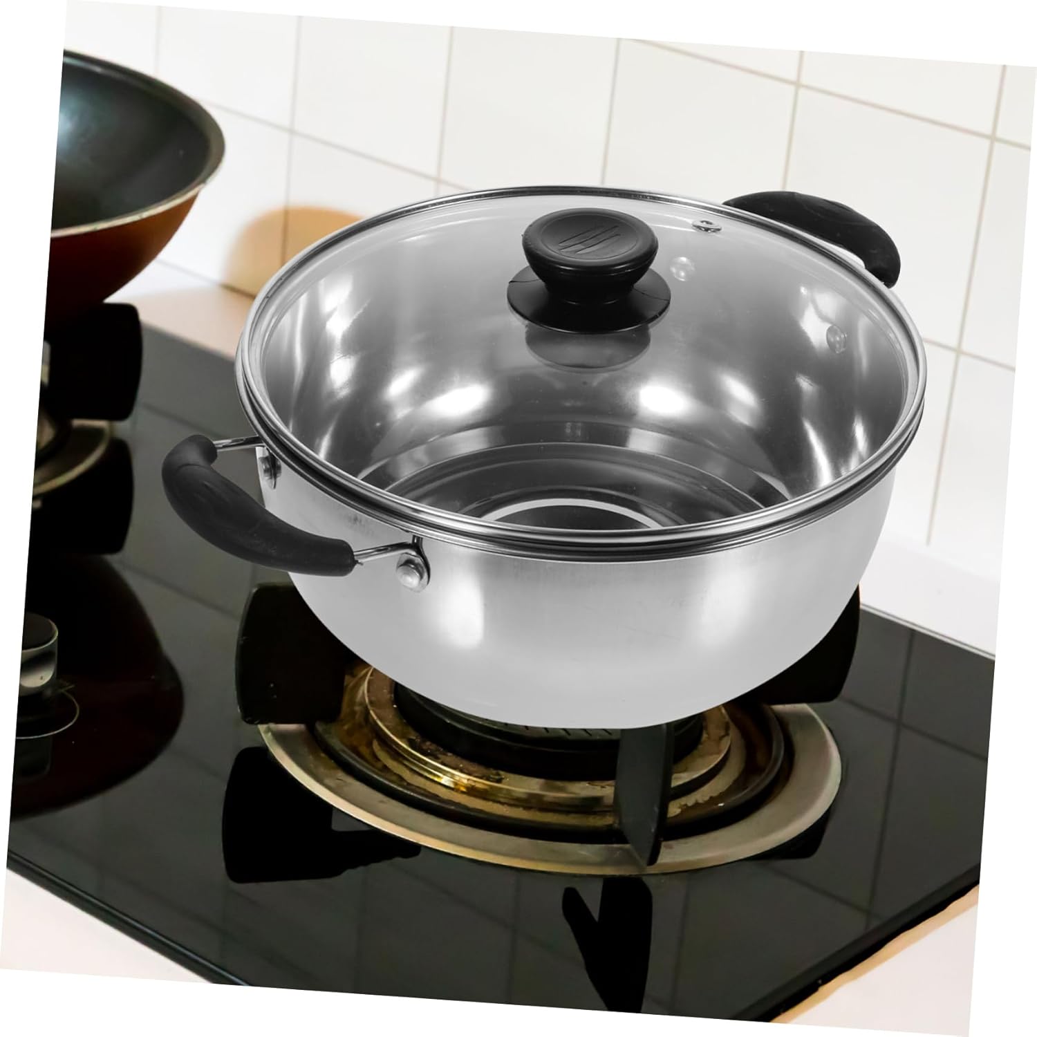 Stainless Steel Soup Pot Multi-Layer Cooking Lid Eco-Friendly Durable
