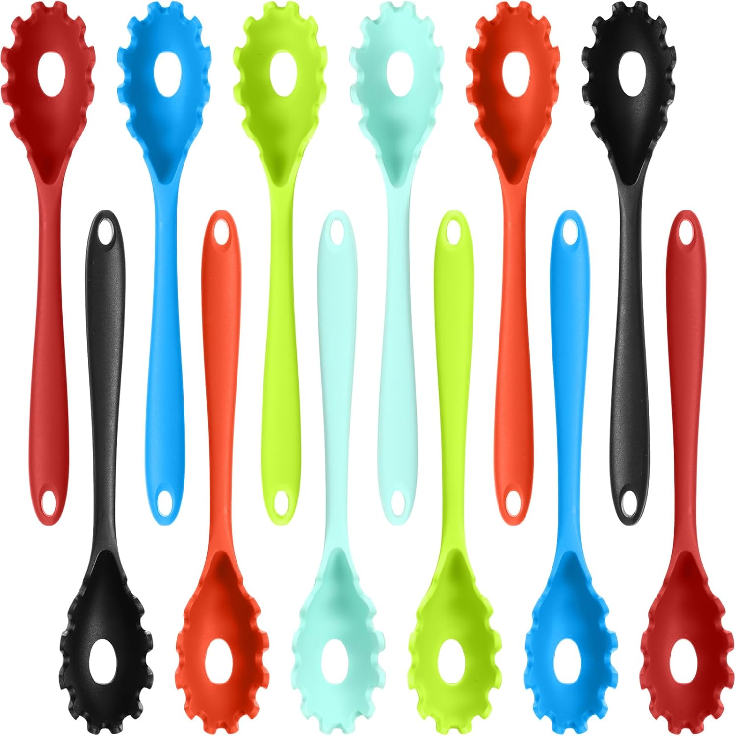 12-Piece Heat-Resistant Silicone Pasta Forks for Kitchen