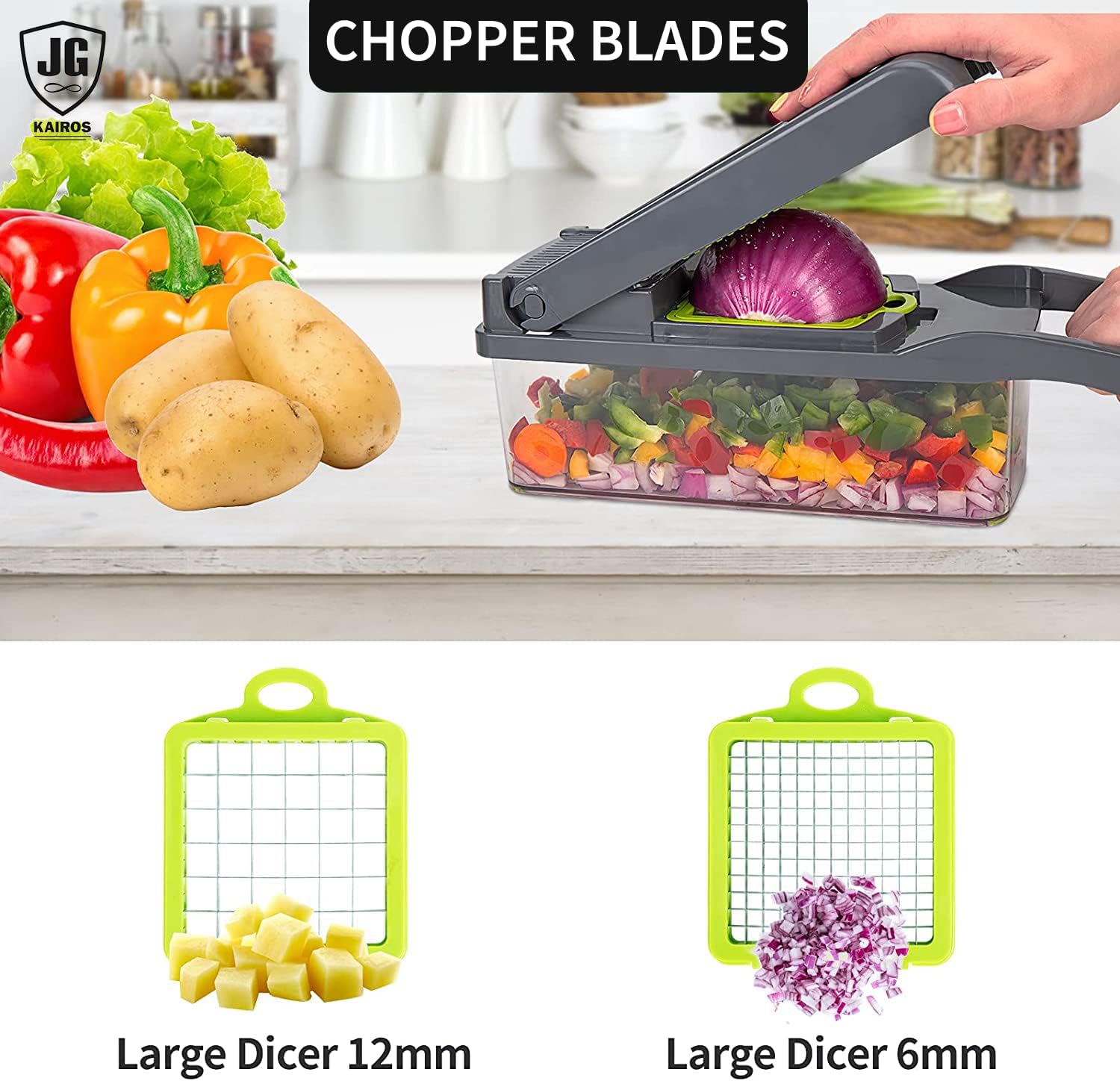 Premium Multi-functional Vegetable Chopper with 8 Blades
