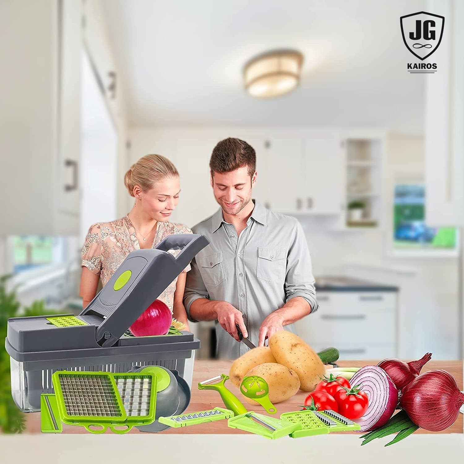 Premium Multi-functional Vegetable Chopper with 8 Blades