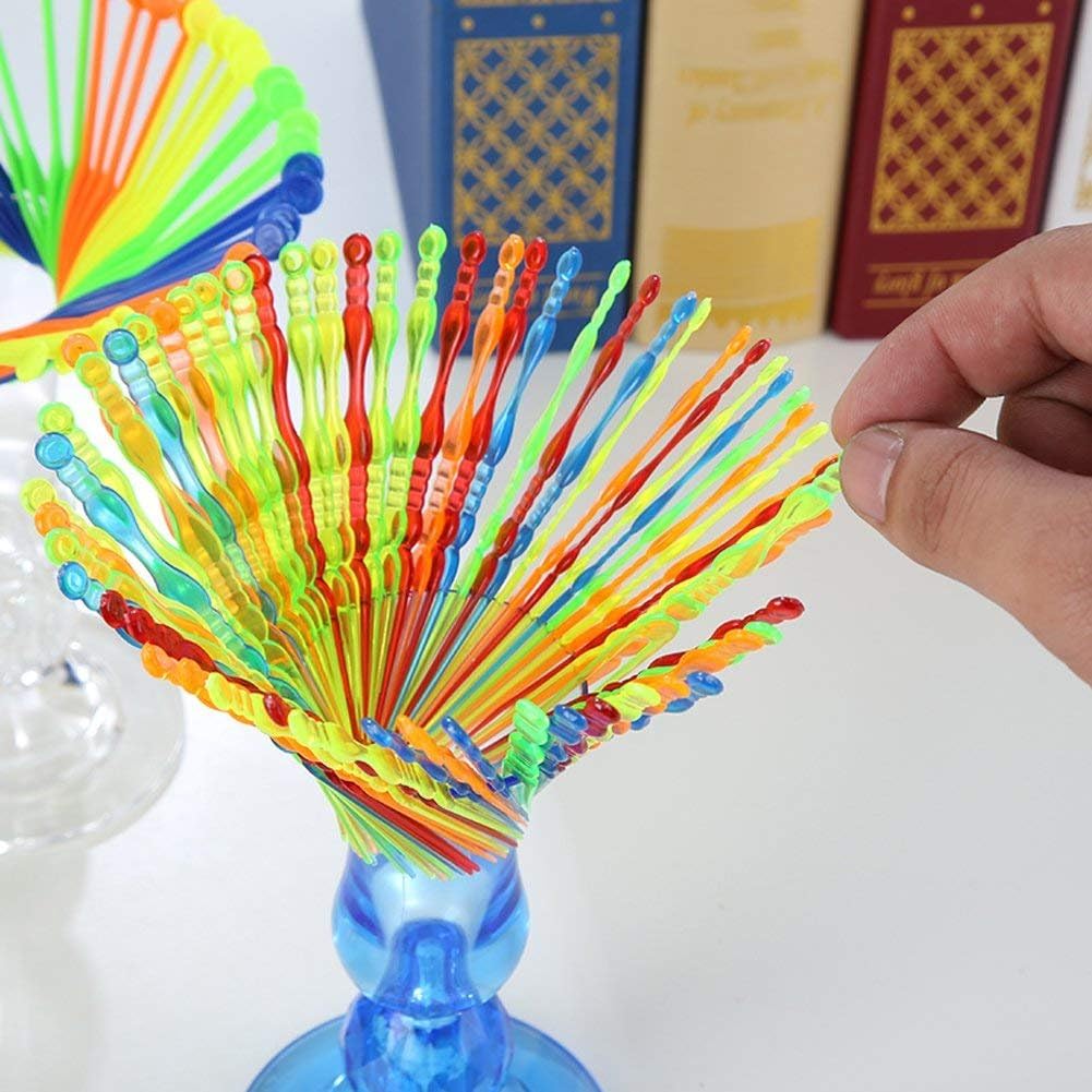Comicfs - 300pcs Disposable Plastic Fruit Forks 4 Bistro Cocktail Tasting Set