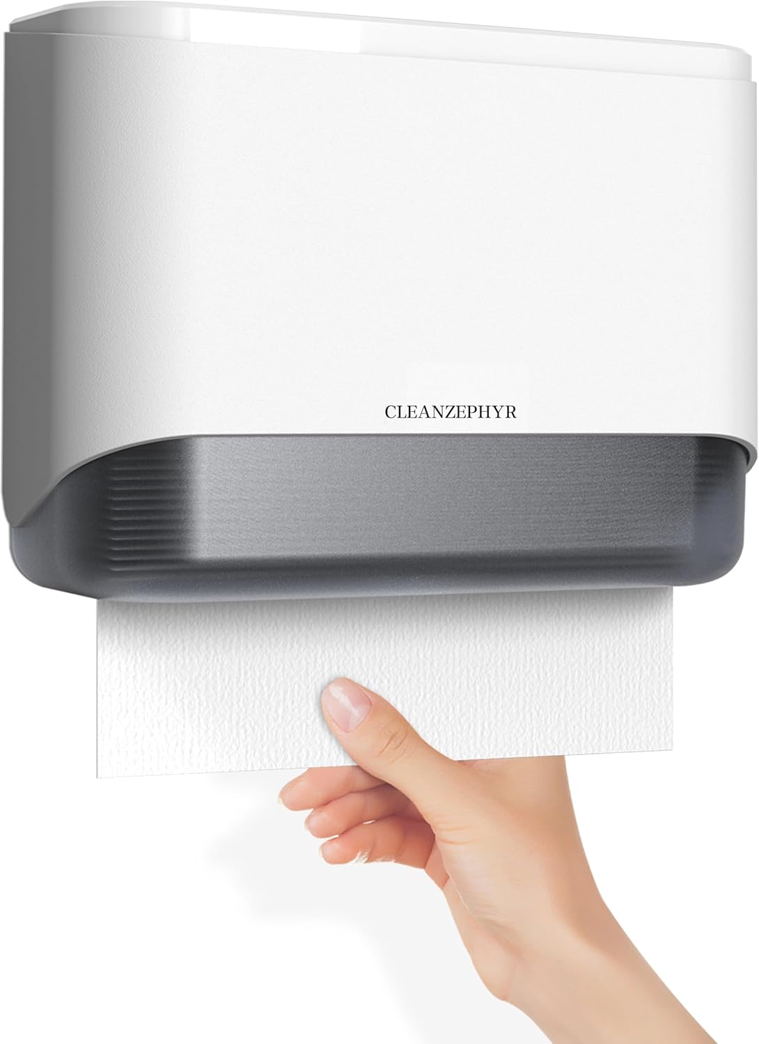 Cleanzephyr Paper Towel Dispenser Wall Mount Purewhite