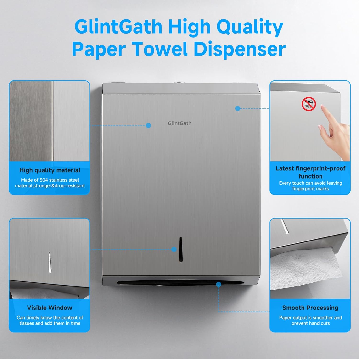 Sturdy 304 Stainless Steel Touchless Towel Dispenser
