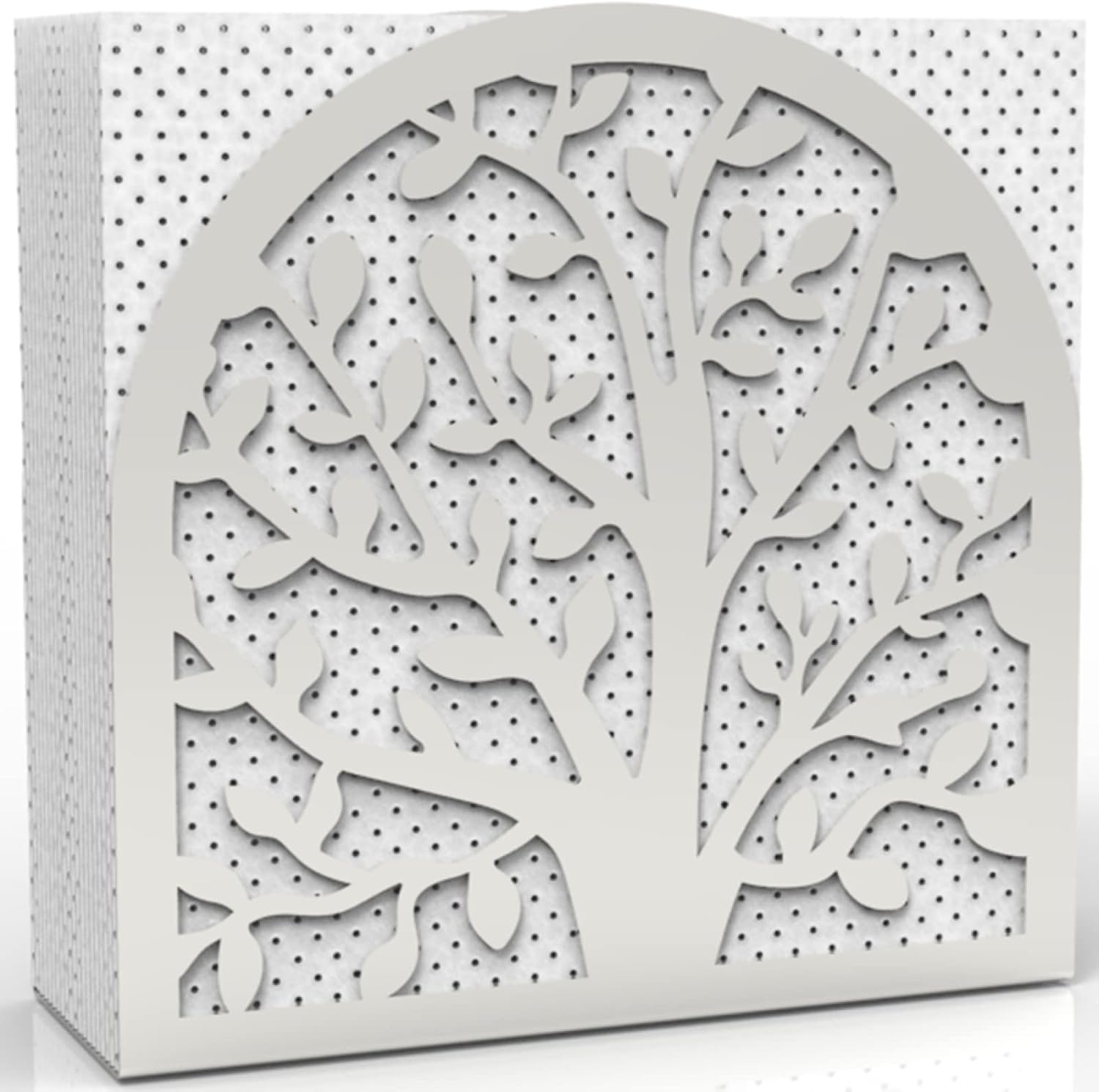 Stylish Metal Napkin Holder Retro Design Silver