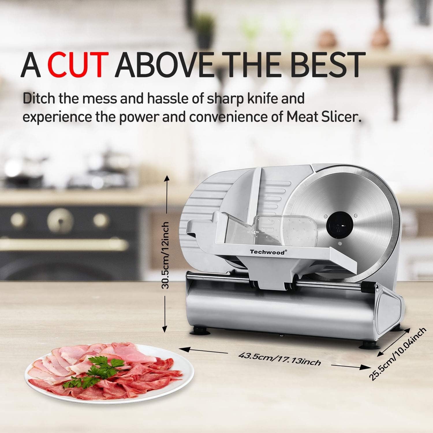 Techwood Electric Meat Slicer with Adjustable Blade
