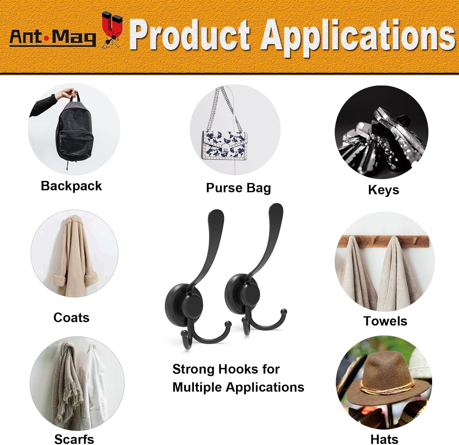 Ant Mag Heavy Duty Magnetic Hooks for Home