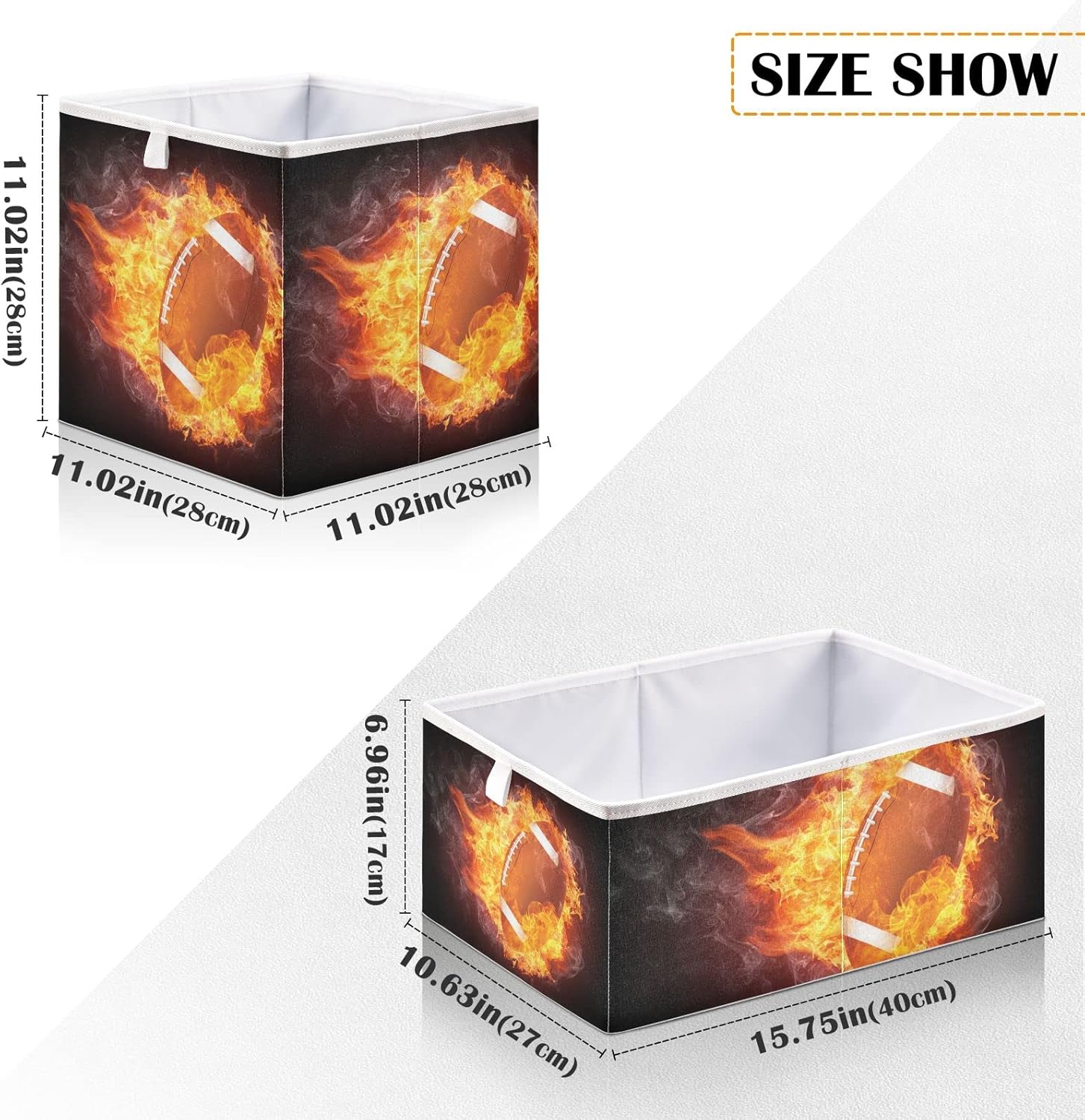 RunningBear Fire Flame Storage Basket for Kids Toys and Clothes