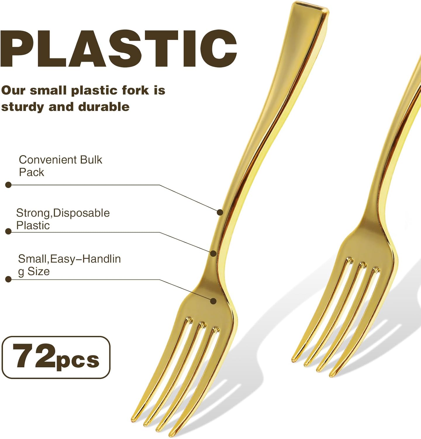 Therwen Gold Cocktail Picks and Appetizer Forks Set 184 Pcs