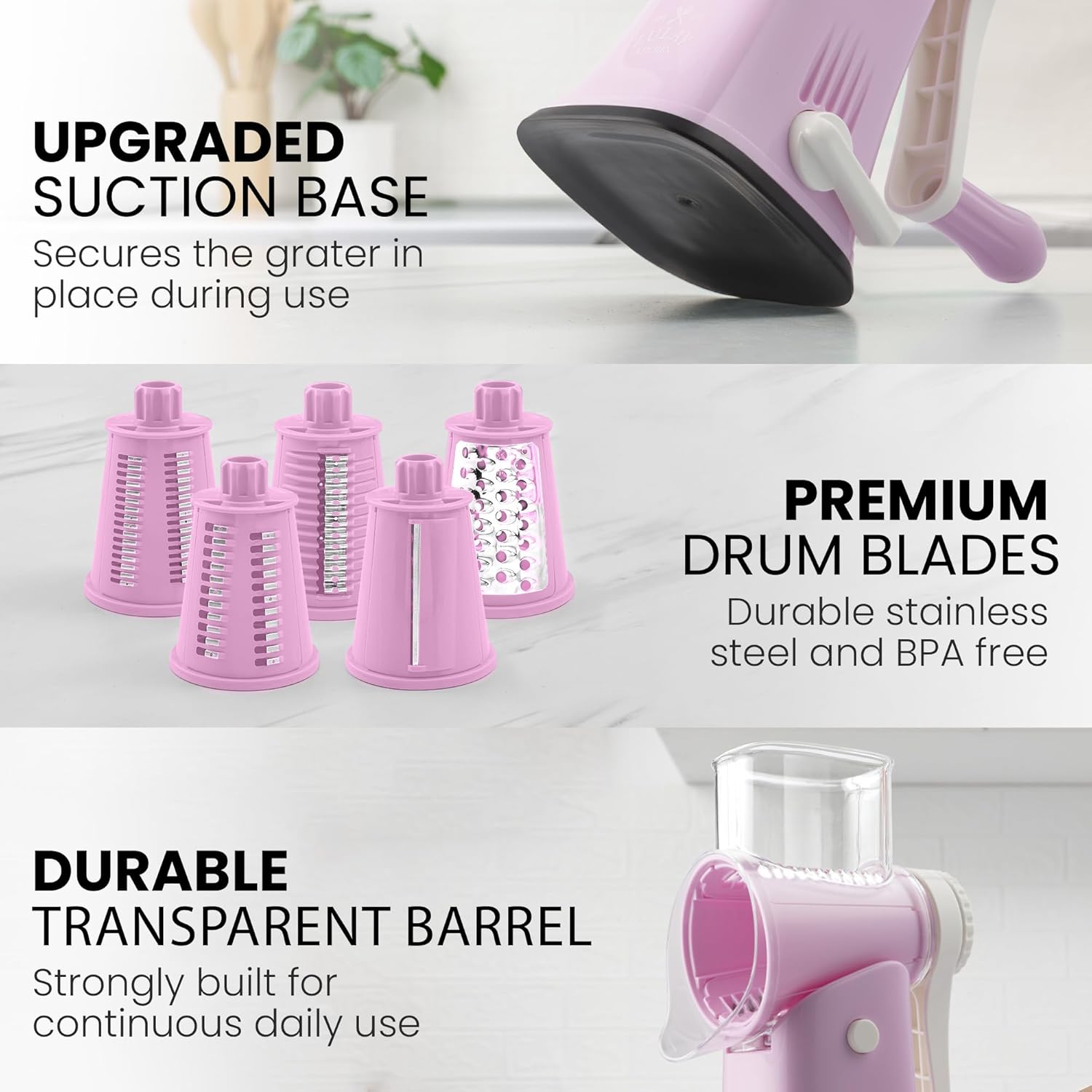 Zulay Kitchen Grater Easy to Use Stainless Steel for Busy Home Chefs