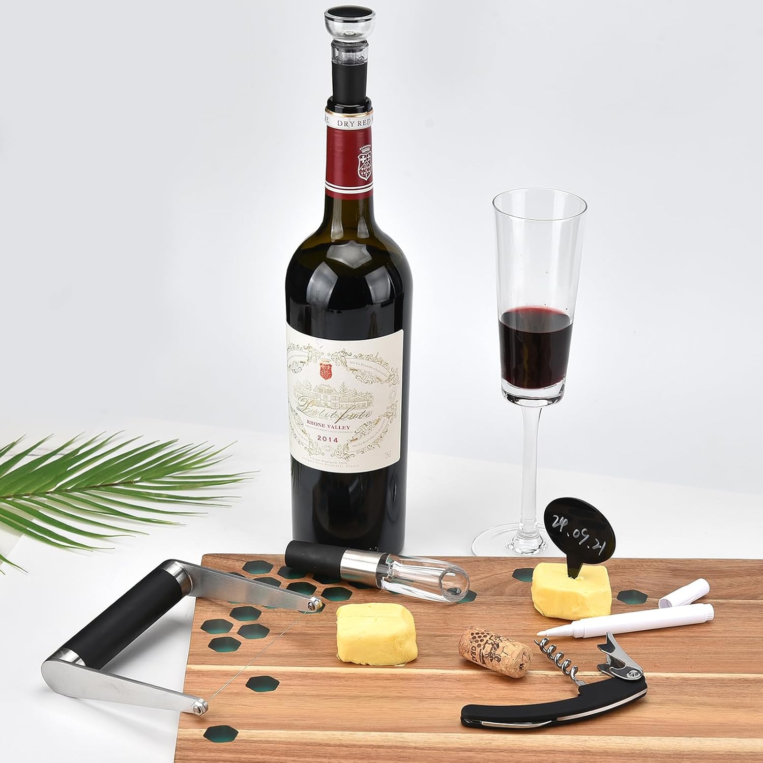 Guowall Stainless Steel Cheese Slicer with Wine Opener Set of 10