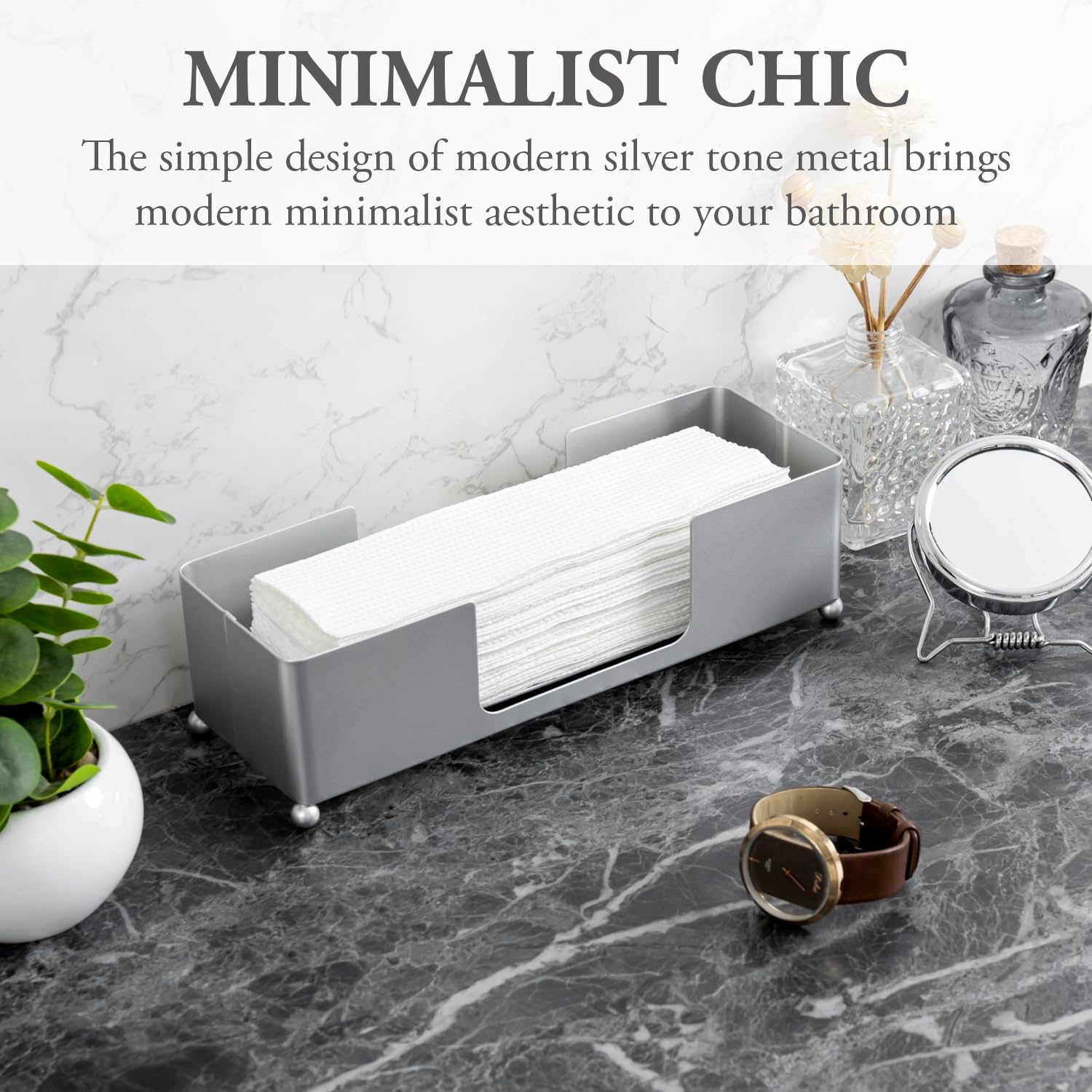 FOLDABLE METAL TABLETOP PAPER TOWEL DISPOSER TRAY