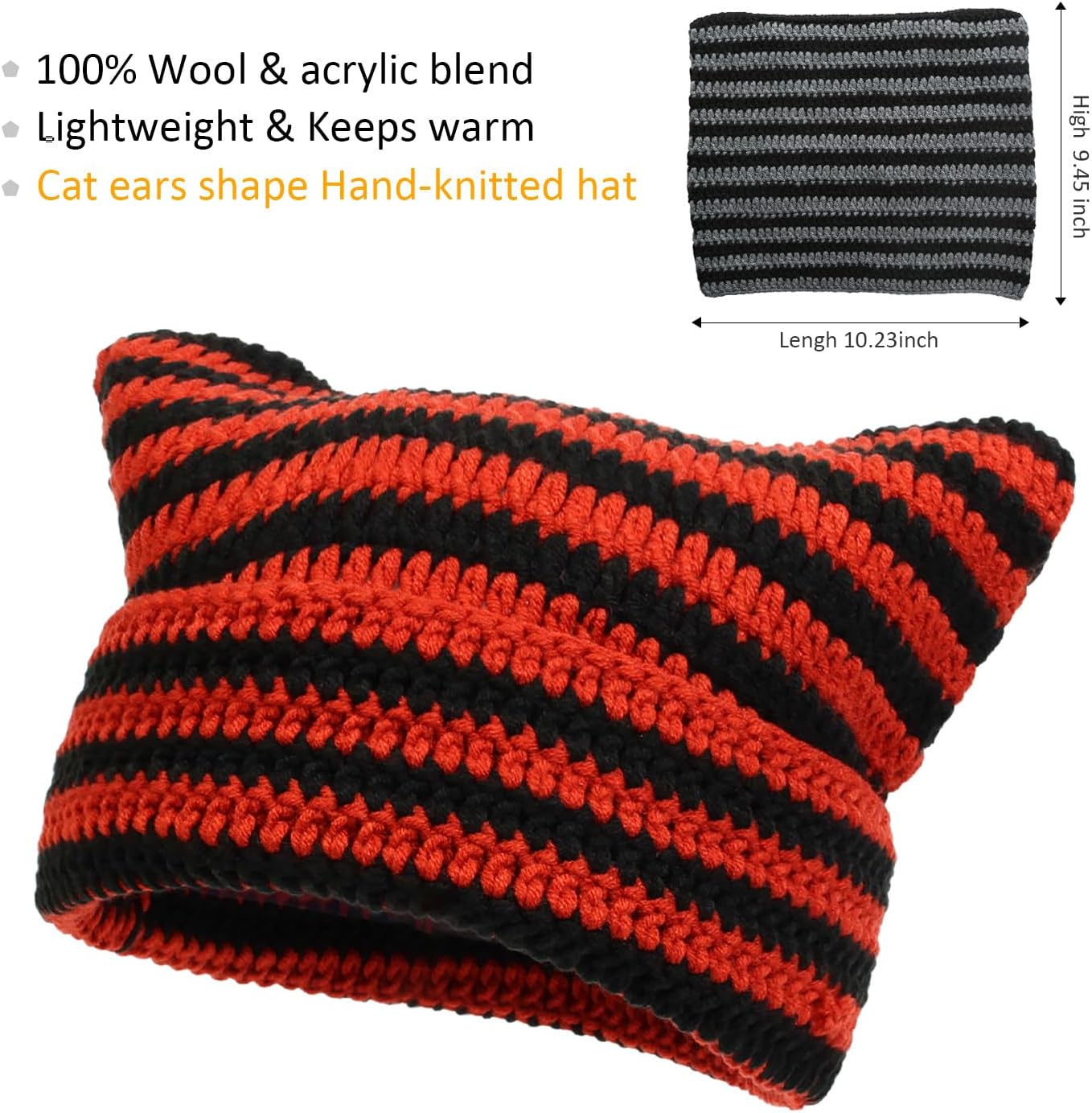 Warm Knit Beanie Women - Soft Cozy Cat Ears StructureReact styling